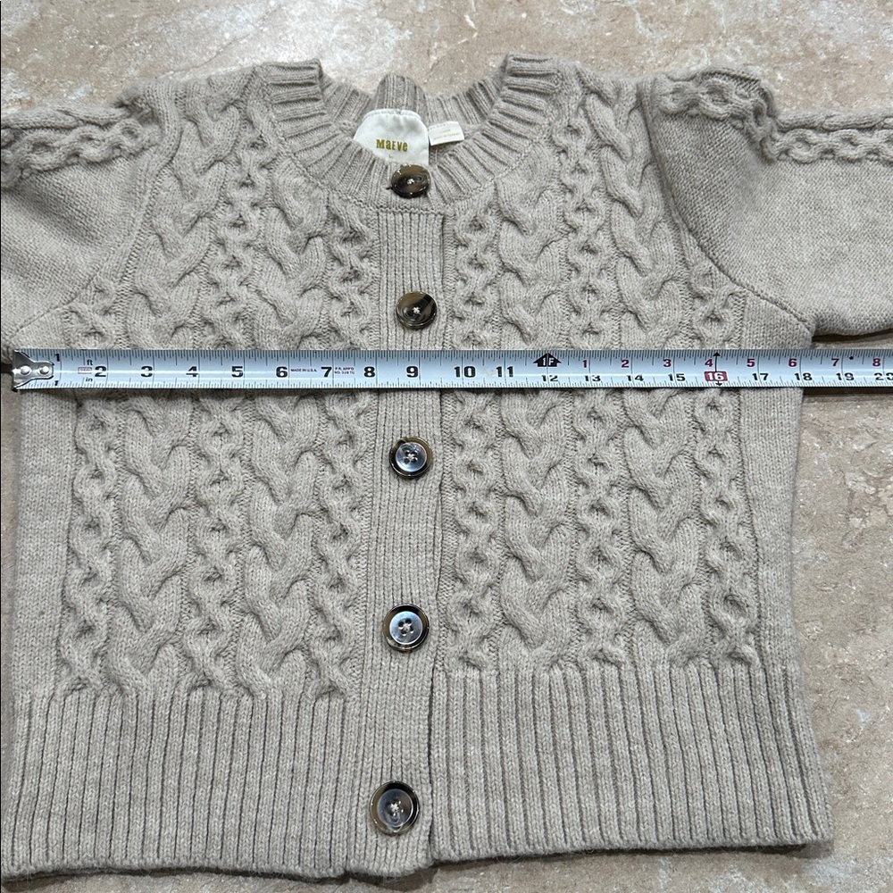NWT Maeve Anthropology Oxford/Oatmeal color cropped cardigan women’s size L - Picture 9 of 10